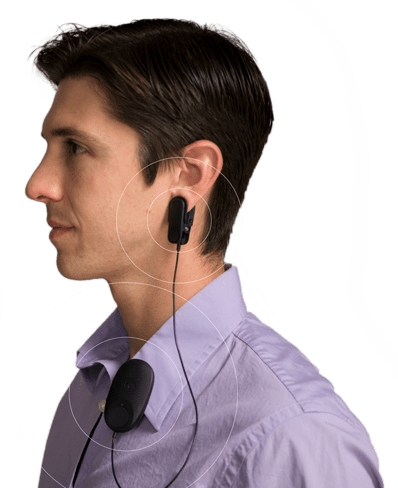 Man with Inner Balance Ear Sensor
