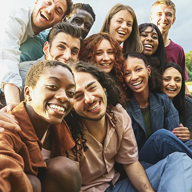 A group of smiling people